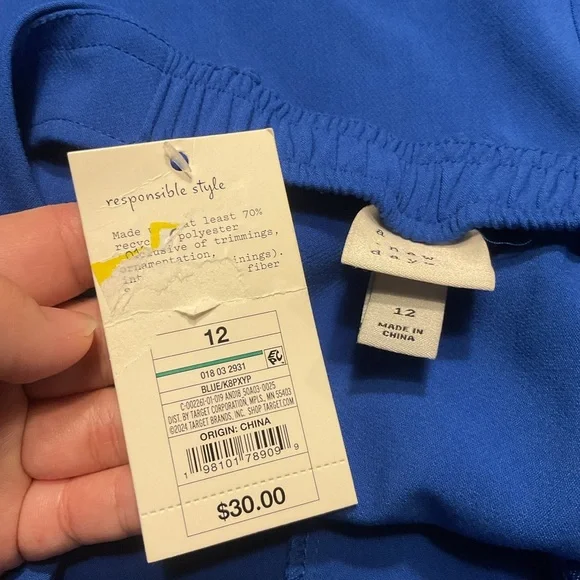 NWT A New Day Mini A-Line Blue Strapless Dress Size 12 - Picture 8 of 9